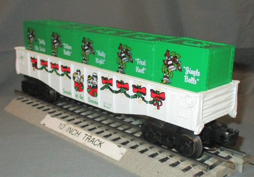 K-Line 6527 Christmas Sounds of Season Gondola w/ 5 Crates O/027 ga. wks/ Lionel - Image 3 of 4