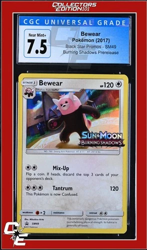 SM Black Star Promo Bewear SM49 Burning Shadows Prerelease CGC 7.5