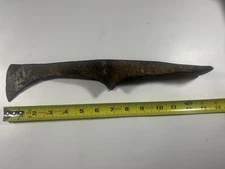 Antique Forged Mattock Grub Hoe Head 13⅜" Dual Blade Axe Adze Rustic Tool