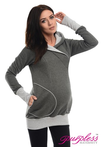Sudadera con Capucha Sin Púrpura Maternidad Embarazo y Lactancia con Escote Cruzado 9056 - Imagen 9 de 21