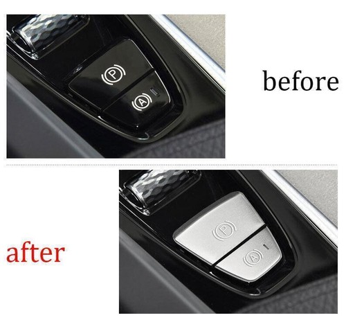 For Volvo S60 2019-2023 Silver Aluminium Electronic Handbrake Cover Trim 2PCS - Foto 5 di 9