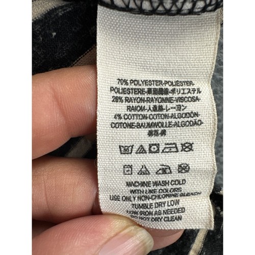 We The Free Striped Black/Tan Top Blouse Long Sleeve Loose Sz XS - Picture 7 of 9