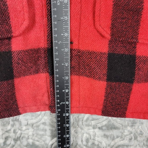 Giacca vintage Johnson Woolen Mills uomo 42 bufalo rosso plaid caccia tasche - Foto 11 di 15