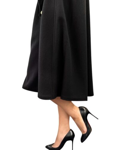CHANEL Vintage 94A CC Logo Long Jacket Coat #36 Button Black Gold Cashmere - Picture 4 of 12