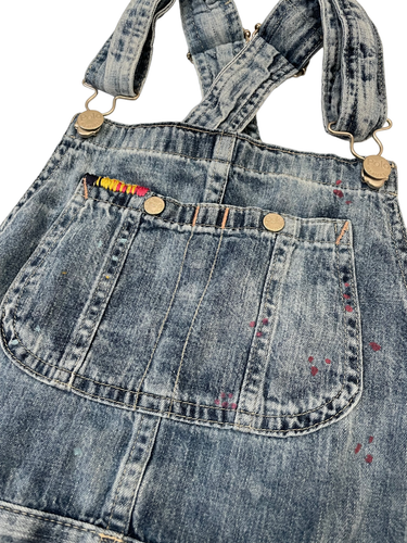 POLO RALPH LAUREN GIRLS YOUTH SIZE 10 PAINT SPLATTER DENIM OVERALLS - Picture 10 of 20