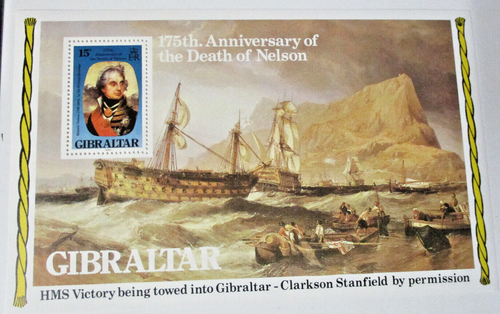 Gibraltar Stamp Miniature Sheet - 175th Anniversary of Death of Nelson - Picture 3 of 3