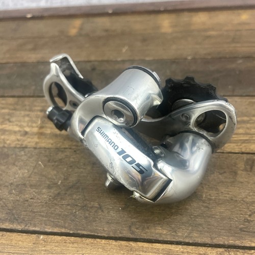 Desviador trasero Shimano 105 RD-5501 jaula larga triple tour plateado vintage A6 - Imagen 6 de 10