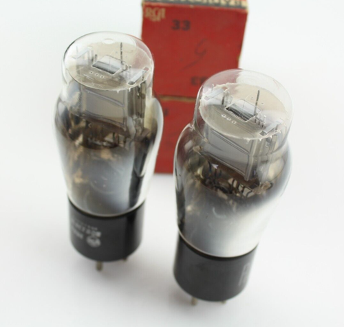 New Qty 2 RCA Type 33 Pentode Vacuum Tube Matched Pair 1940 USA NOS Vacuum Tubes - Picture 7 of 10
