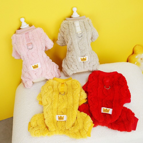 Winter Warme Fleece-Hundeweste Welpenkleidung Vierbeiniger Overall Mantel : - Bild 16 von 25