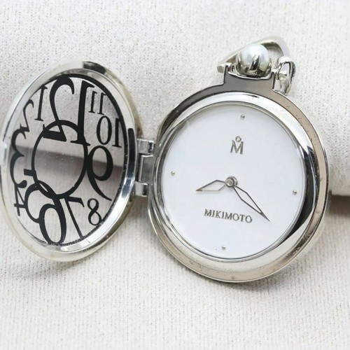 Mikimoto Pocket Quartz Watch Silver 925 Women Pendant Necklace Used Japan - Picture 5 of 24