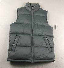 Old Navy Jacket Youth Small Gray Full Zip Filled Teens Puffer Vest NWT