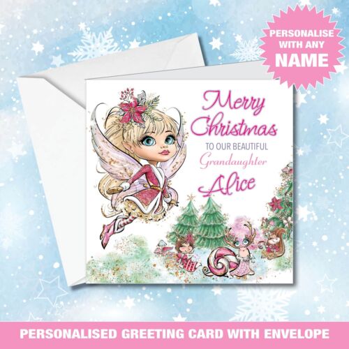 Personalisierte Weihnachtskarte Tochter Enkelin Nichte Cousine Schwester Fee 225 - Bild 3 von 6