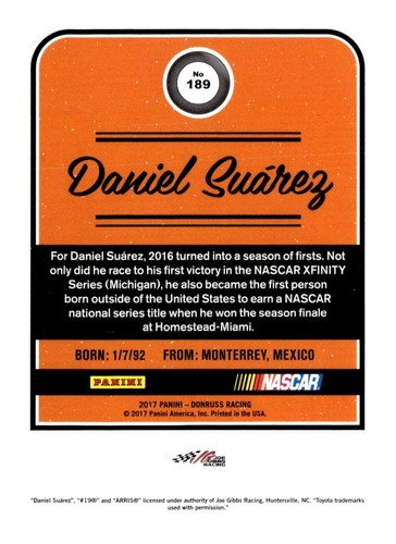 2017 Panini Donruss Racing Seriennummer Cracked Ice Karten Auswahl aus Liste PYC - Bild 429 von 447