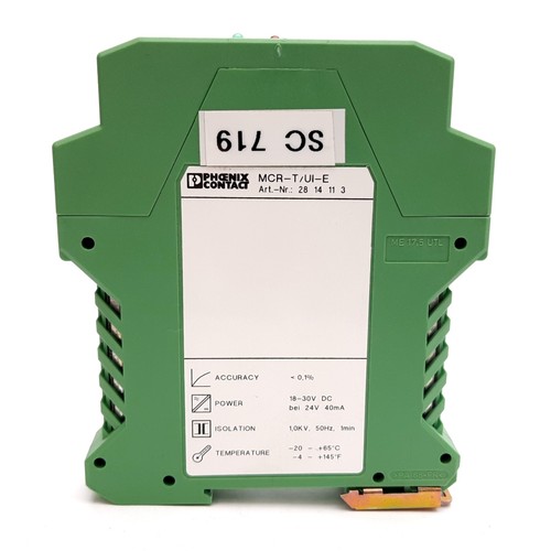 Phoenix Contact MCR-T/UI-E Temperature Transducer, TC & RTD, 4-20mA, 18-30VDC - Picture 4 of 5