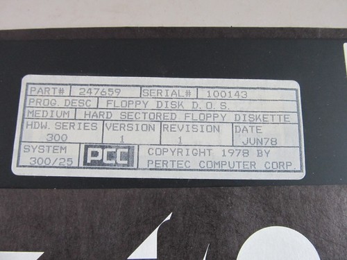 Pertec PPC Floppy Disk DOS 300/25 8 Inch Floppy 70s Altair Era Vintage - Picture 2 of 4