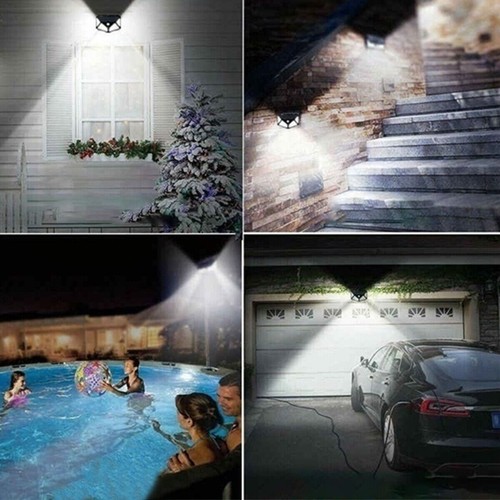 4/8er Pack 100 LED solarbetriebene Bewegungsmelder Wandleuchten Außen Garten Lam - Imagen 6 de 10