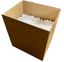 PACKING PEANUTS IN A BOX - ANTI STATIC LOOSE FILL - 3 Cubic Feet -  WHITE