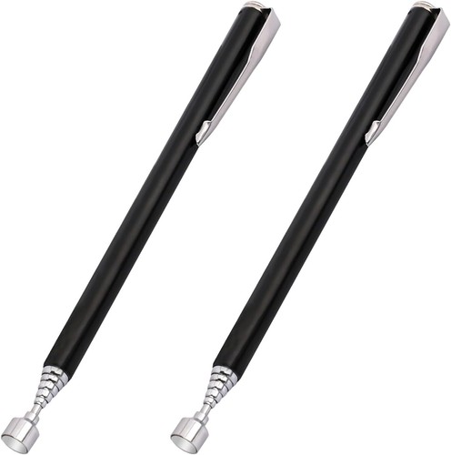 2PcsMagnetic Telescoping Pick-Up Tool with Pocket Clip 3 Lb Extendable Magnetic - Picture 2 of 6