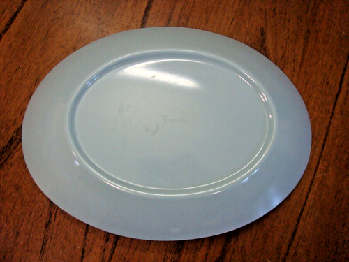 De colección FOSTORIA Ovalado TEAL Melamina Melmac Dividido Snack Plato Cuenco Aqua MCM - Imagen 3 de 4