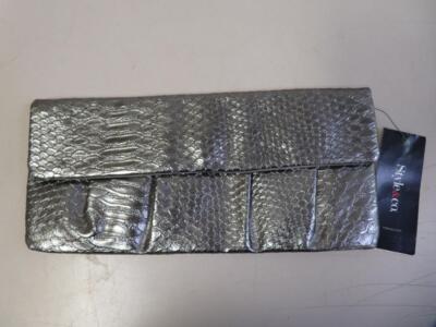 Style Co Pewter Silver Brooke Metallic Evening Clutch Purse 11 x 5 eBay