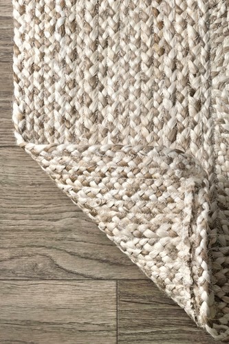 nuLOOM Braided Yvette Trellis Area Rug in Natural Casual Moroccan Design - Picture 4 of 5