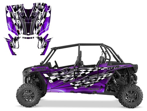 Polaris RZR 4 XP 2019-22, kit de envoltura de gráficos Turbo S vinilo grueso de carreras #2500R - Imagen 8 de 16