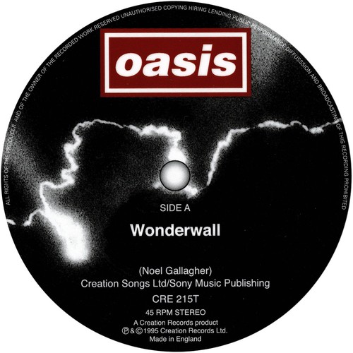 Record label vinyl stickers. Definitely Maybe, Wonderwall, Live Forever - Picture 9 of 20