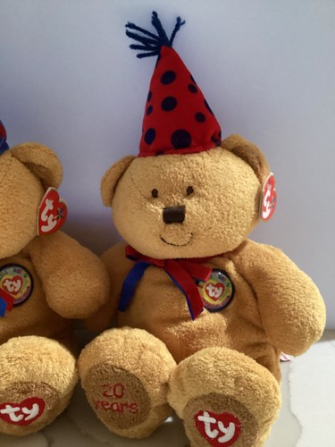 Ty's 20th Anniversary Beanie Beanie Bear Buddy Set - Seduta 16"" NUOVO - Foto 2 di 8