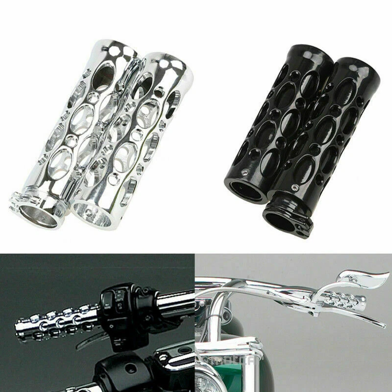 Punhos de mão 1" 25MM adequados para Harley Chopper Bobber Softail Sportster cromado personalizado - Imagem 3 de 4