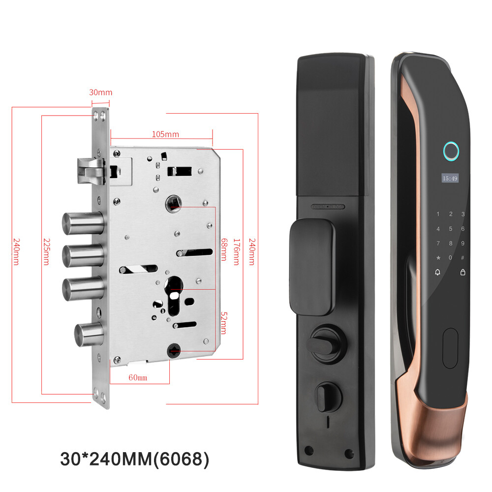 Serrure de porte intelligente TUYA WIFI déverrouillage à distance mot de passe temporaire empreinte digitale magnétique - Photo 8 sur 8