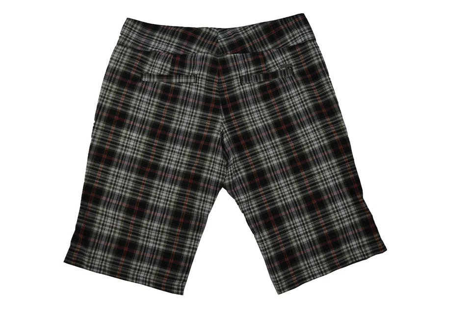 Ezekiel Delaney Bermuda Black Red Grey Green White Plaid Pockets Junior's Shorts - Image 2 of 2