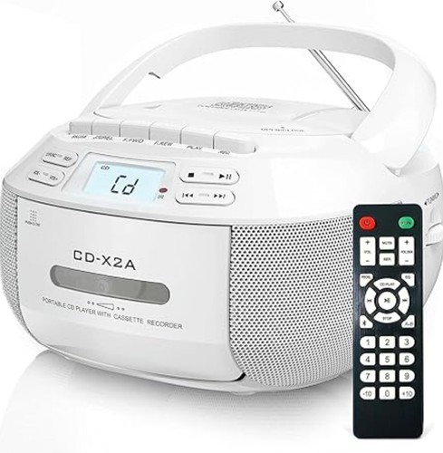 Portable CD Player, Boombox Cassette Player Combo with Bluetooth, FM Radio, U... - Picture 8 of 8