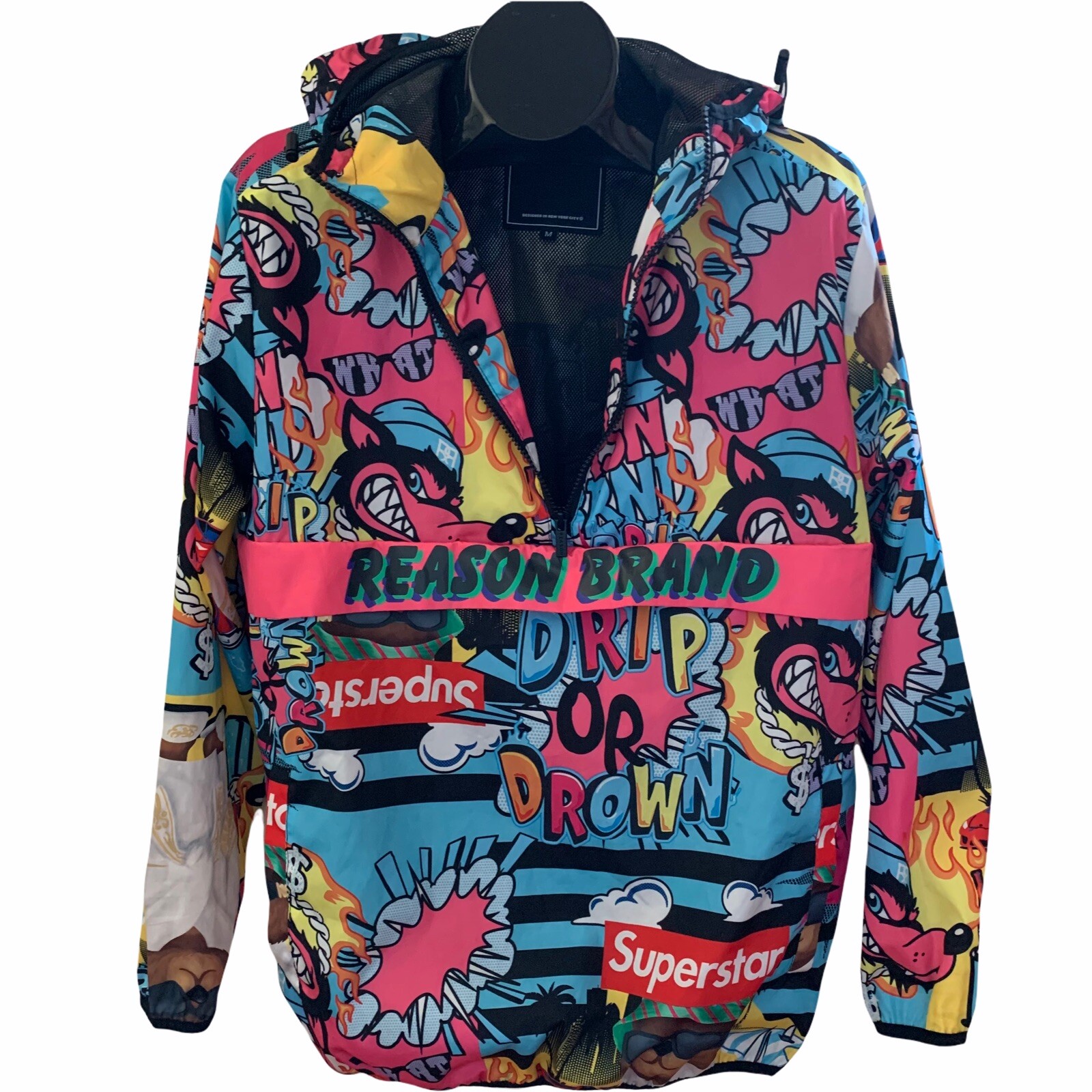 REASON Brand Windbreaker Anorak 