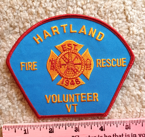 HARTLAND, Vermont, Vol. Fire Department shoulder patch : Firefighting