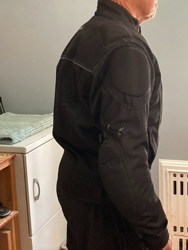 First Gear Black Motorcycle Jacket, Large, Perforated with Liner and Armor. - Bild 7 von 8