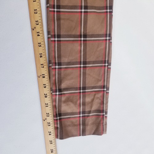 H&M Pants Women Size 0 Check Plaid Tan Orange Brown - Picture 15 of 18