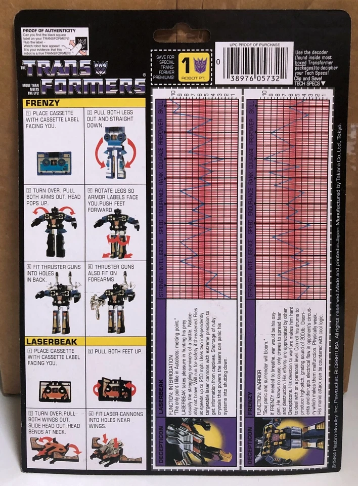 TRANSFORMERS G1 FRENZY & LASERBEAK US SELLER RARE DECEPTICON SOUNDWAVE CASSETTES - Image 2 of 3