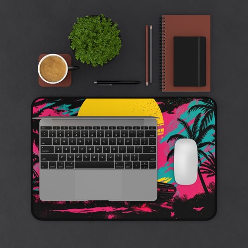 Cyberpunk Gaming Desk Mat, Vaporwave Style, Large Mouse Pad, Gift for Gamers. - Picture 14 of 21