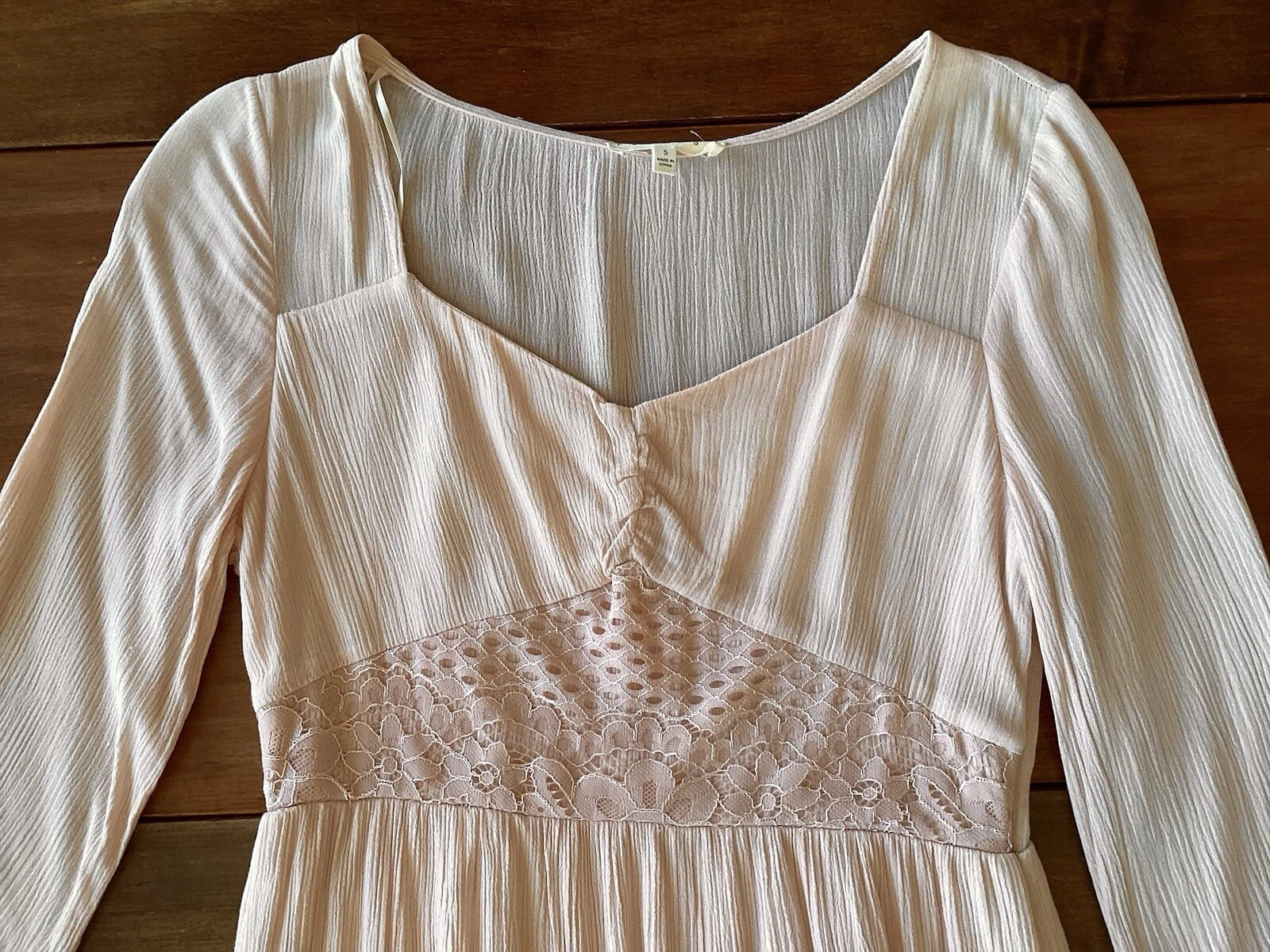 VETEMENTS Maxi abito manica lunga Promesa Boho contadino pizzo shabby chic casale piccolo