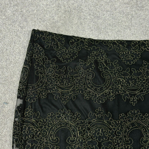 Coast Black Gold Lace Straight Midi Skirt Christmas Party Size 22 Length 30" VGC - Picture 4 of 12