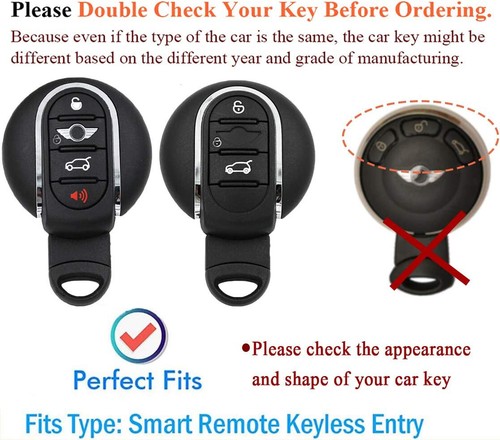Fit MINI Cooper Countryman F55 F56 3 Button Remote Key Fob Silicone Case Cover - Picture 2 of 7