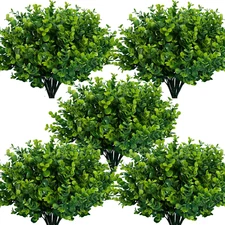 20 Pcs Artificial Boxwood Shrubs Grass Fake Greenery Plants Outdoor UV Resistant