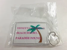 Disney's Caribbean Beach Resort Paradise Found Plastic Keychain Key Ring 