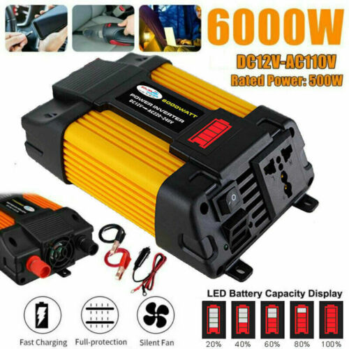 6000W Car Power Inverter DC 12V to AC 110V Power Sine Wave Converter Transformer - Picture 12 of 14