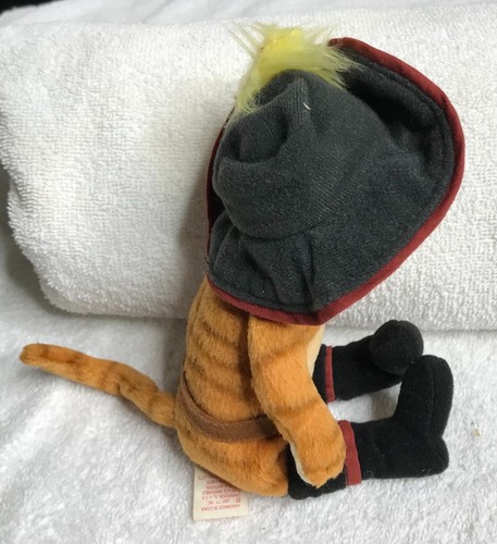 Ty Beanie Baby – Puss 'n Boots (No Hang Tag) – Orange Tabby in Costume – Used – - Picture 5 of 5