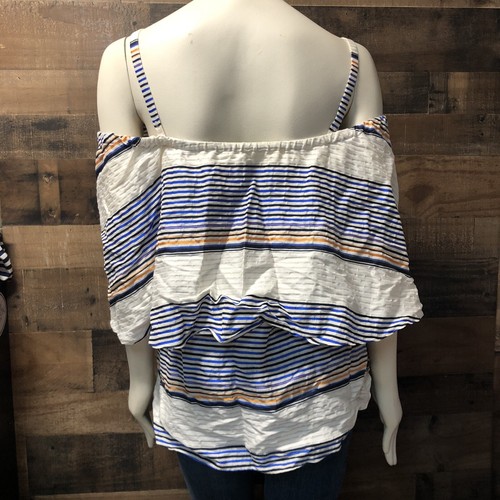 Tanya Taylor Ione Top In Sunset Stripe Size 2 Off The Shoulder - Picture 2 of 6