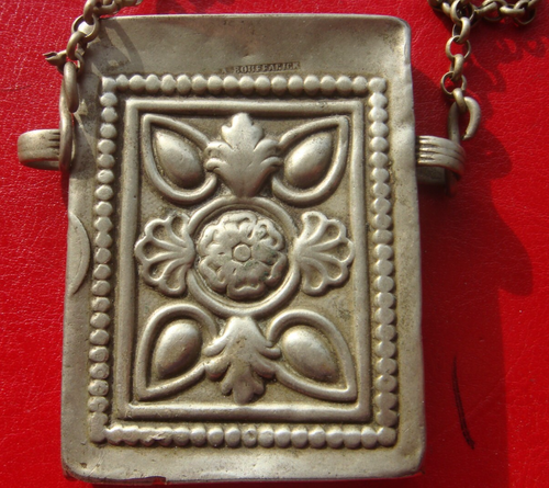 ANTIGUO frasco de cadera artesanal Art Nouveau o botella de veneno de perfume cadena Belcher - Imagen 6 de 23