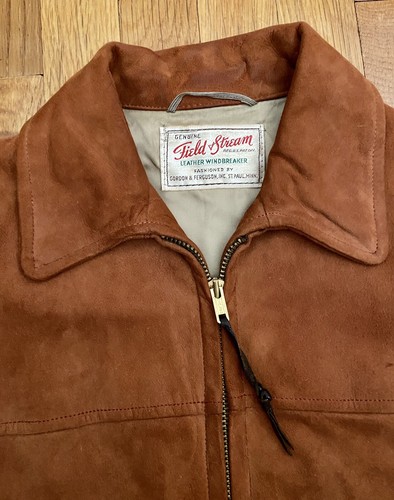 VTG 60s Field + Stream SUEDE LEATHER Zip-Up Jacket Womens Medium Brown USA - Picture 6 of 13