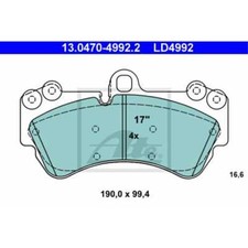 ATE Bremsbeläge 13.0470-4992.2 Bremsklötze für Porsche Cayenne 955