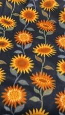 SUN FLOWERS Fleece socks FLORAL  design sizes 5-12 womens  "Toasti Socks"